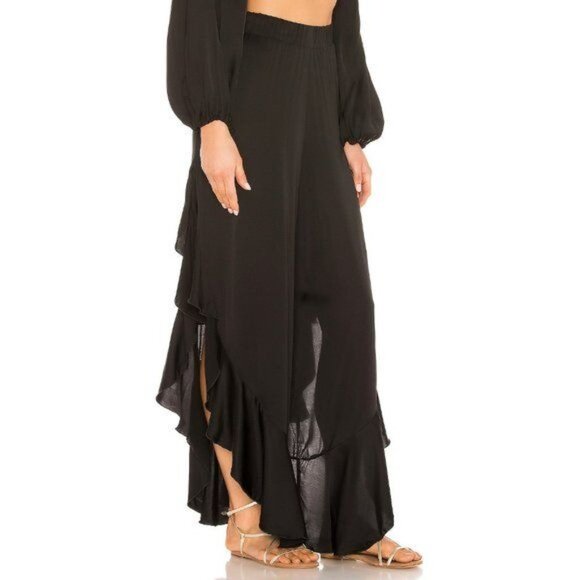PQ Black Halsey Pants with Asymmetrical Hem - Picture 3 of 6